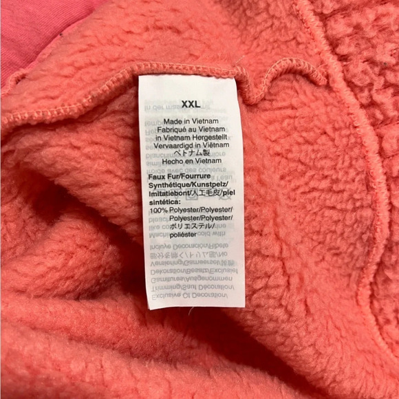 J. Crew Vintage Fleece Peachy Pink Sherpa 1/4 Zip Women’s Size XXL - Picture 3 of 5